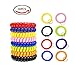 LuckyStar365 16PCS Colorful Spiral Coil Wristband Keychain, Elastic & Stretchable Wrist Band Key Ring Chain for Gym, Pool, ID Badge