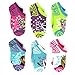 Frozen Anna Elsa Olaf Girls 6 pack Socks (6-8, Lurex Elsa Anna Olaf No Show)