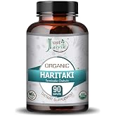 Just Jaivik Organic Haritaki (Terminalia Chebula) - 750mg (90 Tablets) | Dietary Supplements for Detoxification &amp; Rejuvenation for Vata