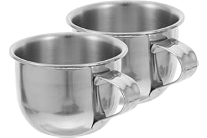Kichvoe 2pcs Stainless Steel Water Cups Sake Tea Mugs Anti-Slip Handle for Milk Juice and Nuts Easy to Clean