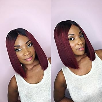 Amazon Com Rijia Short Bob Wigs Silky Straight 1bt99j Two Tone