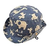 TANGDA Baby Kids Cotton Fisherman Hat Animal Zoo Pattern Sunhat With Chin Strap
