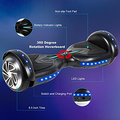 SISIGAD Hoverboard 6.5" TwoWheel Self Balancing Scooter with Bluetooth