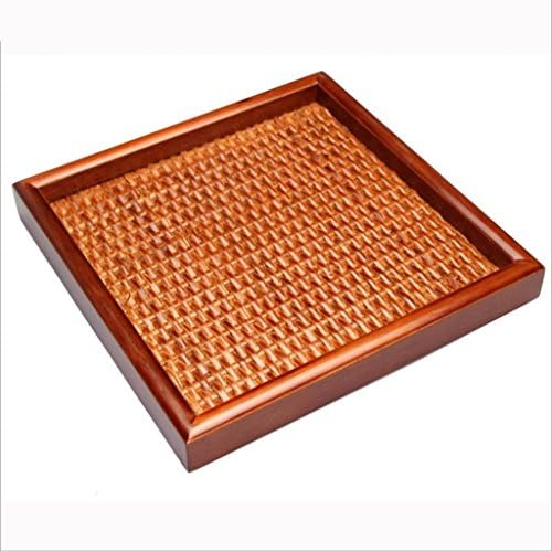 XZX Home Japanese creative home solid wood bamboo plate tea plate fruit plate tea tray Kung Fu tea set hotel supplies tray , square (18*18*2cm)