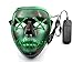 heytech Halloween Scary Mask Cosplay Led Costume Mask EL Wire Light up for Halloween Festival Party (Green)