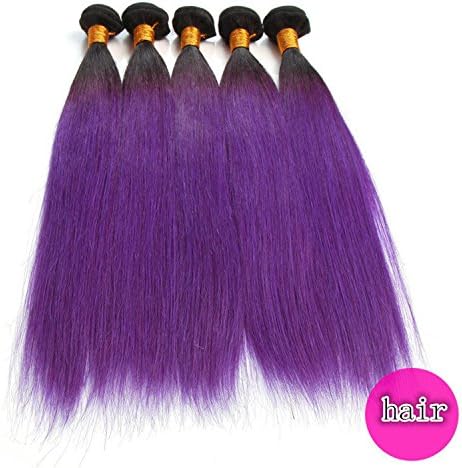 Tomorrowlover 10-30 Inch 6A Ombre Brazilian Hair Straight Black And Purple Brazilian Virgin Hair Ombre straight hair One Bundle 50g/pc Ombre Human Hair