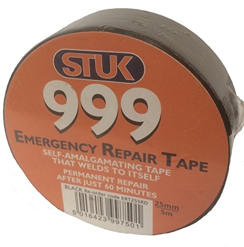 STUK ERT255RD 999 Emergency Repair Tape, Black Amalgamating, 25mm5m