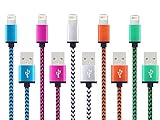5Pack 3FT Lightning Cable Cord Nylon Braided 8 Pin to USB Charging Cable Charger Cord for Apple iPhone 7/7 plus,iPhone SE/6/6s/6 plus/6s plus,5c/5s/5,iPad Air/Mini,iPod, Compatible with iOS10