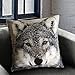 Phantoscope Animal Series Snow Wolf Decorative Throw Pillow Case Cushion Cover 18