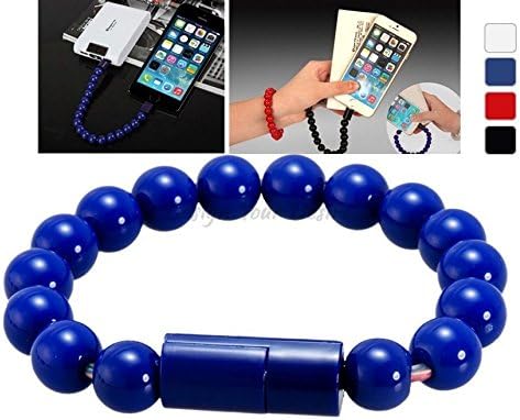 DTCH Creative Buddha Bead Bracelet 8-pin USB Charging Data Cable IPHONE 6,IPHONE 6 PLUS,iPhone 5/5S (BLUE)