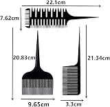 Anluoyi 3 Pcs Anti-static Black Pintail Sectioning Highlight Styling Hair Comb view 2