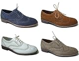 Ferro Aldo Men's Leather Lined Wing Tip Oxfords
