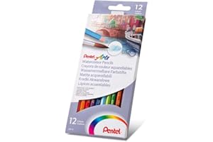 Pentel Arts Watercolour Pencils, Non-Toxic Assorted Colour Set, Artist Quality for Professional works, Art Therapy or Adult C