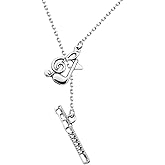 BLEOUK Flute Necklace Music Jewelry Musician Gift Player Flute Themed Lover Gift For Women