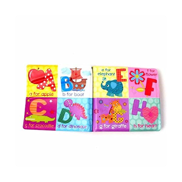 Set of 4 Baby Bath Books | First Words ABC Letters & Numbers | Plastic Coated & Padded | Floating Fun Educational…