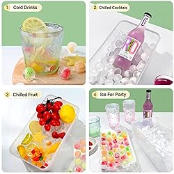 Upgrade Round Ice Cube Tray with Lid & Bin, TINANA