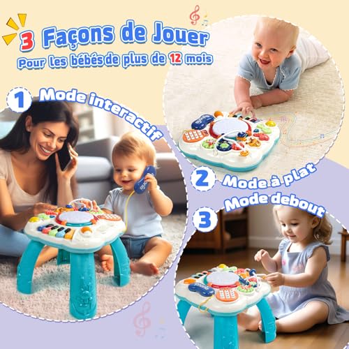 1 Year Old Baby Activity Table 6 in 1 Toy Baby Games 1 2 3 Years Girl Boy Musical Activity Table Baby Toy Learning Educational Gift for Christmas Child