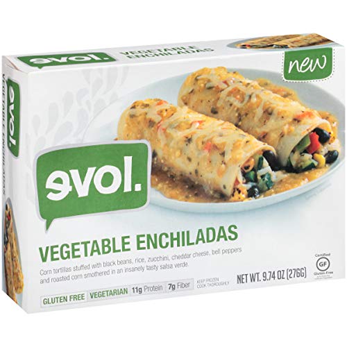 EVOL Vegetable Enchiladas, Gluten Free Certified, Vegetarian, Single Serve, 8 Grams of Protein Per Serving, 9.74 Ounce (Frozen)
