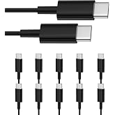 USB C to USB C Cable 10-Pack Bulk, 3ft Type C Fast Charging Cord Black | USBC Phone Charger Cables, Data Transfer, Multipack