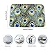 newplenty Doormat Entrance Floor Rug Indoor Mat Non-Slip Flannel for Bedroom Bathroom Living Room Kitchen Home Decorative 60x40CM (Peacock Feather)