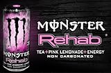 Monster Energy Rehab Pink Lemonade+tea+energy 15.5 Oz (24 Pack)