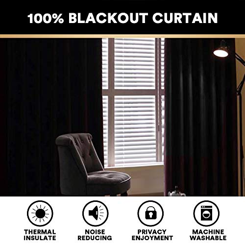 100 Blackout Linen Look Patio Door Curtain 96 Inches Long Extra Wide