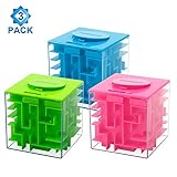 Geefia Money Maze Puzzle Box, Money Holder Puzzle for Kids and Adults - Unique Way to Give Gifts, Fun and Inexpensive Game Challenge for Children (3 Pack)