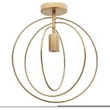 STOEX Lustre Suspension Cage Diamant 25cm Vintage - Lampe Suspendue Or E27 Salon Restaurant