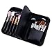 DUcare Professional Makeup Brushes Organizer Bag (Only Bag) Leather Big Makeup Artist Case with Mirror Holder Cosmetic Makeup Handbag(Only Bag)