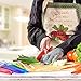 Chef Grids Colorful Knife Set with Knife covers, with Multipurpose Peeler and Single protective glove | 12-piece Kitchen Knives set Rainbow Knife Set with assorted Colored Knives