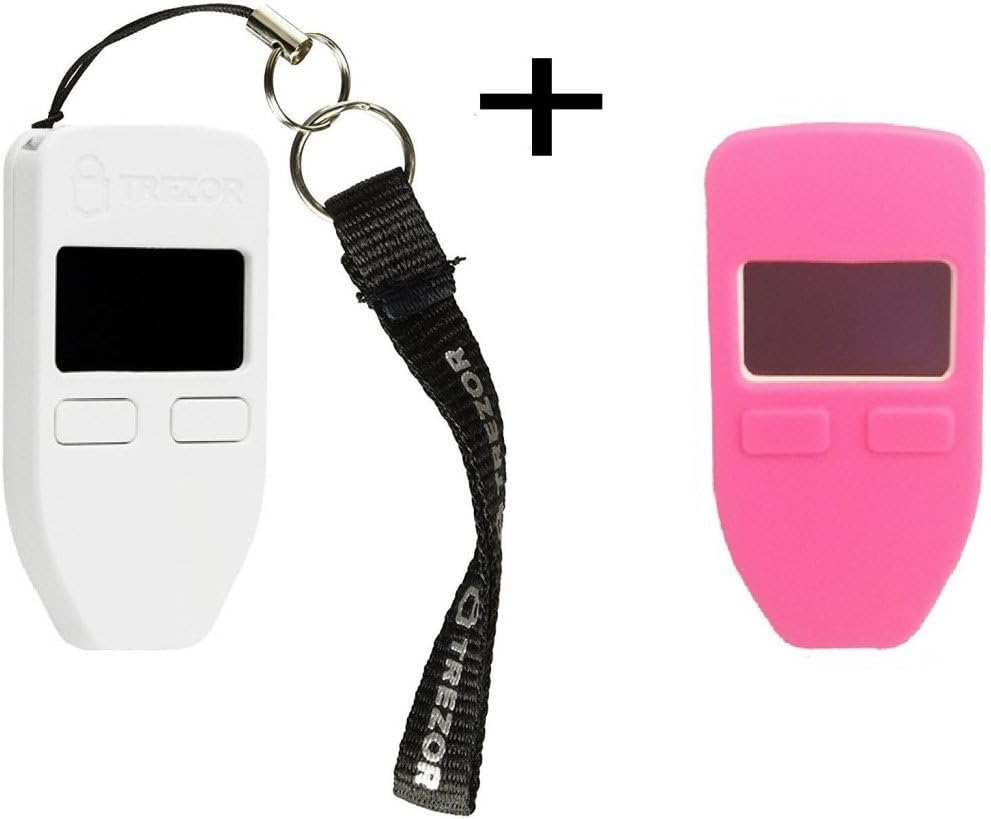 Trezor Hardware Wallet (White) + Bonus ProtectingCoin Case/Skin (Pink)