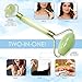 Real Jade Roller for Face | Anti Aging Facial Massager for Women and Men | 100% Natural Green Nephrite | Double Face-Lift Massage Tool by Avatar&Pop