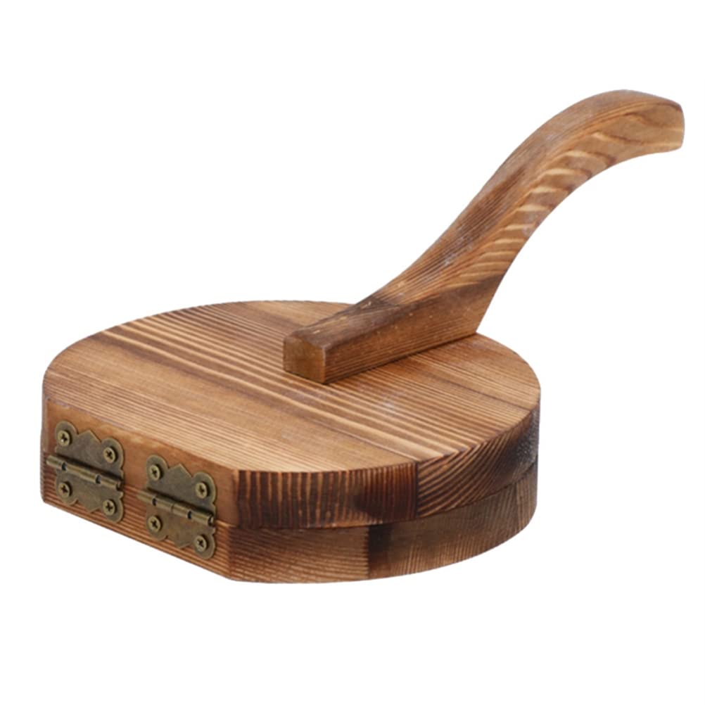 Wooden Tortilla Press Dumpling Dough Maker, Kuashidai Round Manual Dumpling Wrapper Making Mold Presser Board for Kitchen and Restaurant