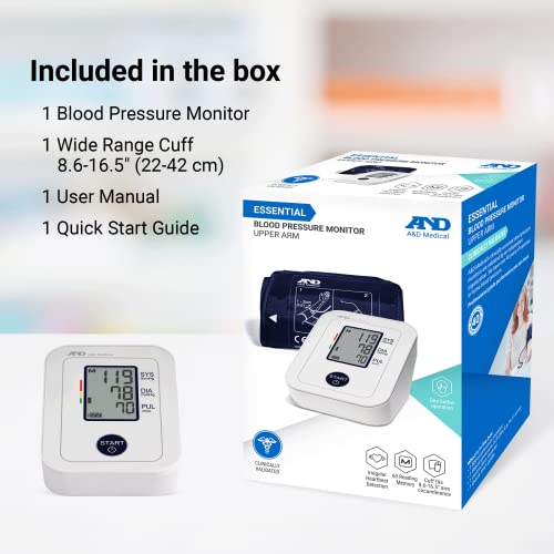 A&D Medical Essential One Button Blood Pressure Monitor UA611 with