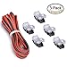 3528 LED Strip Connector 8mm 2 Pin (5 PCS Terminal) With 20 Gauge Extension Wire 2 Conductor UL Listed (9.8 Feet/3 Meter), DIY Both Strip to Power Lead or Board to Board Jumper,NON-WATERPROOF