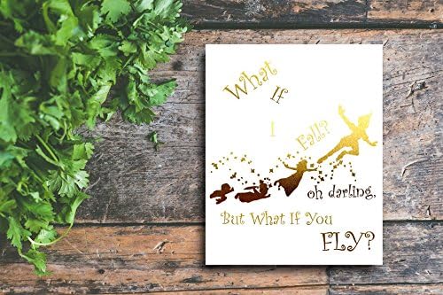 Peter Pan Gold Foil Art Inspirational Quote 8 inches x 10 inches Custom Made Wall Art