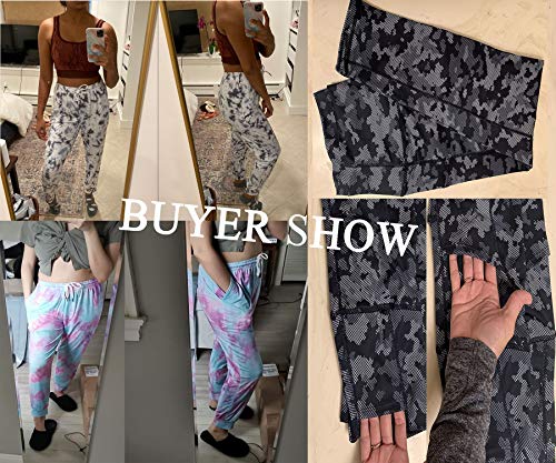 Seyorz Women\'s Joggers Pants Tie Dye Sweatpants Cuffed Soft Jogging Pants with Pockets Drawstring Design(Purple, XX-Large)