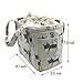Insulated Lunch Bag Reusable Sling Shoulder Lunch Tote Travel Picnic Drawstring Bento Cooler Bag, Front Pocket and 2 Side Pockets (Grey Cats)
