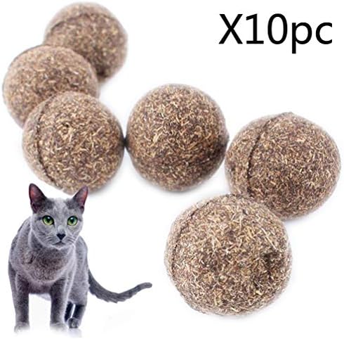 YSYANG Cat Catnip Ball Play Toys Coated Mint Entertainment Lollipop Natural Pets Teeth Chews Cleaning Cats Healthy Remove Bad Breath (10pc)