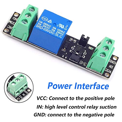 Youngneer 3v Relay Board Raspberry Pi Arduino Relay Module 1 Channel Opto-Isolate High Level Trigger for IOT ESP8266 Microcontrollers