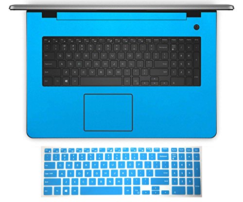 2in1 Wrist Palmrest Palm rest Skin Sticker With Trackpad Touchpad Cover+ semi-blue Keyboard Protector for 17.3'' Dell Inspiron 17-5755, i5755, 17-5759, i5759 (shimmery light blue) - Thumbnail 4