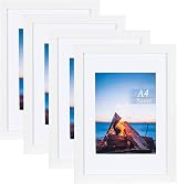 Scholar Tree White Wooden A4 Picture Frame Set of 4 with Mount