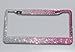 TASIRO Pure Handmade 1000+pcs 8 Facets Waterproof Bling Bling Rhinestones Stainless Steel License Plate Frame Bonus Matching Screws Caps (White/Pink/Rosered)