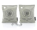 Natural Bamboo Charcoal 200g Air Purifying Bags [2-pack]: Deodorizer, Dehumidifier, Odor Absorber, Freshener | Non-Toxic | Perfect for Pet Areas, Closets, Offices, Bathrooms, Refrigerators, and Cars