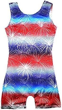 Leotards for Girls Gymnastics Kids Children Biketard With Shorts Sparkly Unicorn Dance Unitards（Multiple Colors）