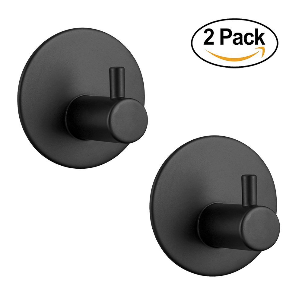 3M Adhesive Hooks, Hgery Self Adhesive Black Wall Mount Hook for Key