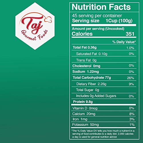 TAJ Original Basmati Rice, Extra Long Grain, Glycemic Index friendly