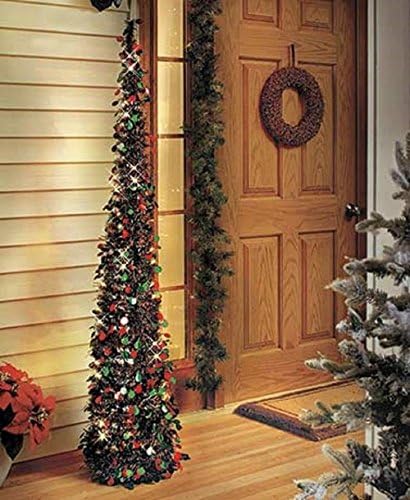 Christmas Decorations LED Lighted Christmas Tree for Small Space Collapsible 65"-Cretamarket