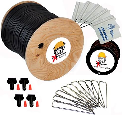 1500' eXtreme ProGrade Complete Boundary Kit 14 Gauge for Underground Hidden Dog Fence - Kit Includes: 1500ft of eXtreme Brand 14-Gauge Perimeter Wire, 50ft of Pro-Grade Twisted Wire, 100 ElectricDogFence Flags, 4 Pro-Grade Wire Splices and 50 Ground Wire Staples