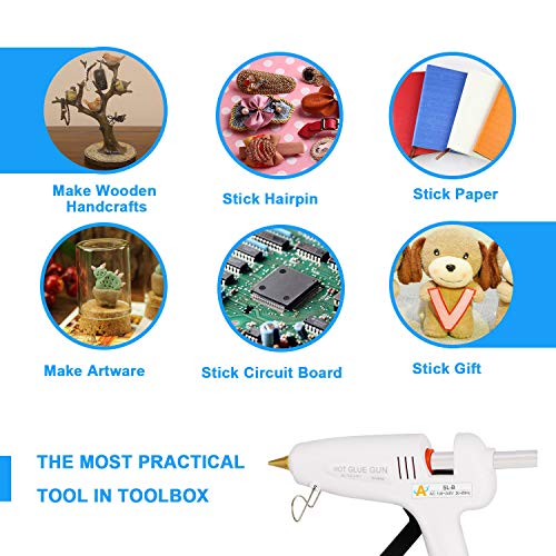 Hot Melt Glue Gun 60/100W Dual Power Glue Gun Kit with Carry Bag and 15pcs Glue Sticks (13 White + 2 Black), 12 Finger Tips for DIY, Craft, Sealing, Light and Heavy Duty, Arts & Home and Repairs - Thumbnail 3